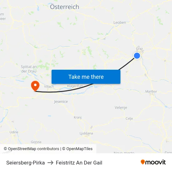 Seiersberg-Pirka to Feistritz An Der Gail map