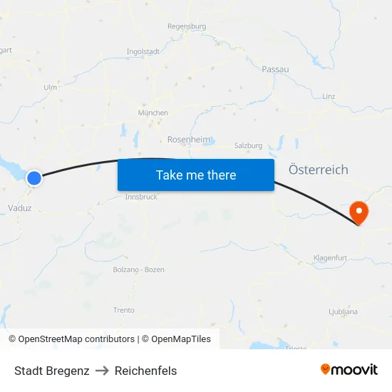 Stadt Bregenz to Reichenfels map