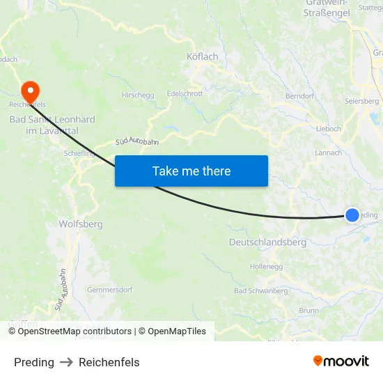 Preding to Reichenfels map