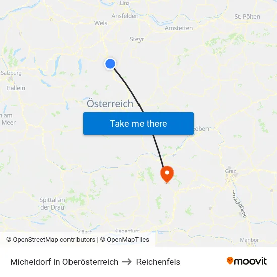 Micheldorf In Oberösterreich to Reichenfels map