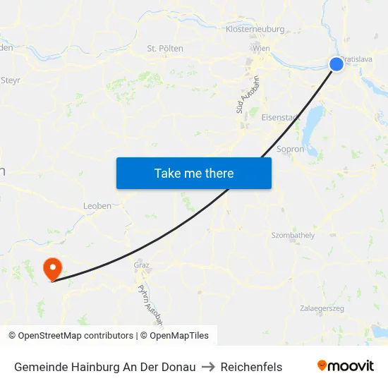 Gemeinde Hainburg An Der Donau to Reichenfels map