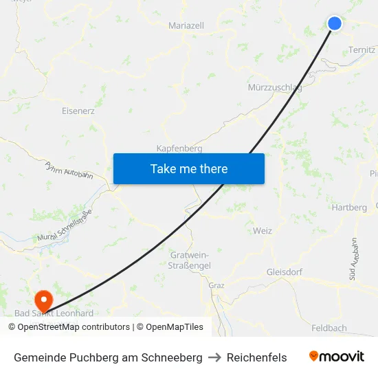 Gemeinde Puchberg am Schneeberg to Reichenfels map