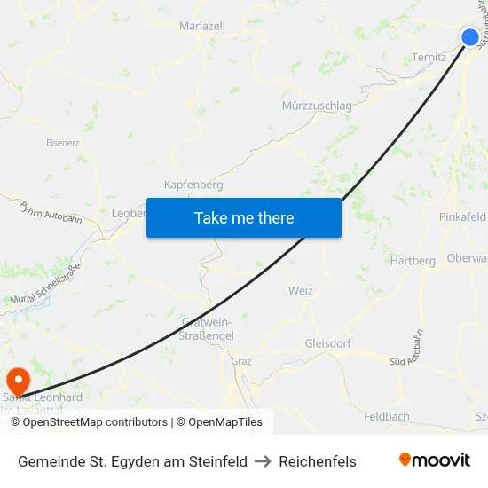 Gemeinde St. Egyden am Steinfeld to Reichenfels map
