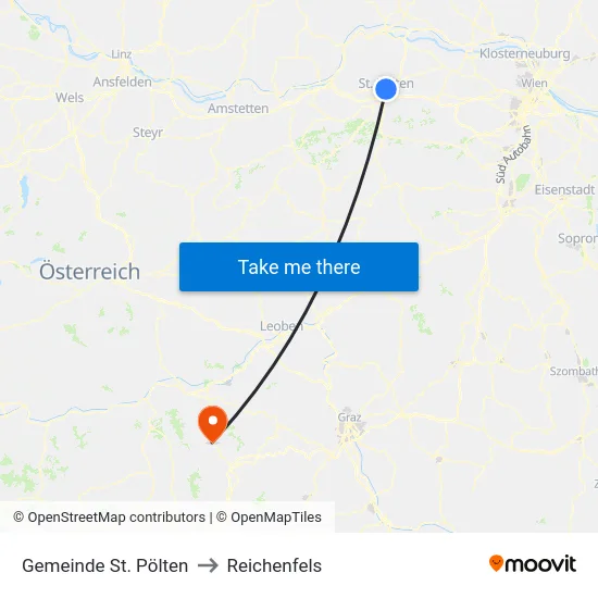 Gemeinde St. Pölten to Reichenfels map