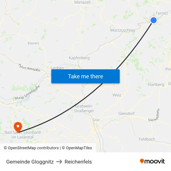 Gemeinde Gloggnitz to Reichenfels map