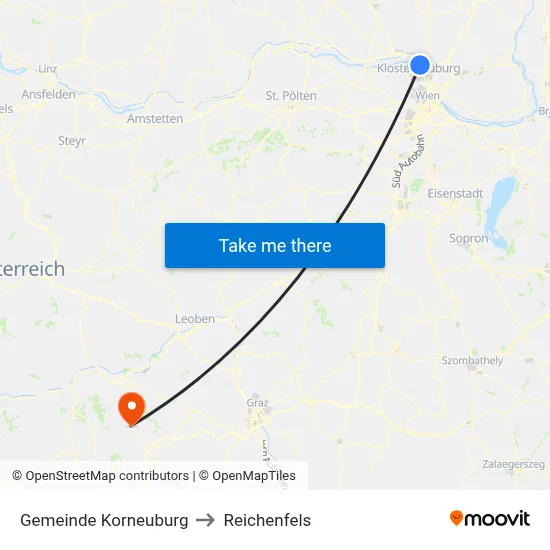 Gemeinde Korneuburg to Reichenfels map