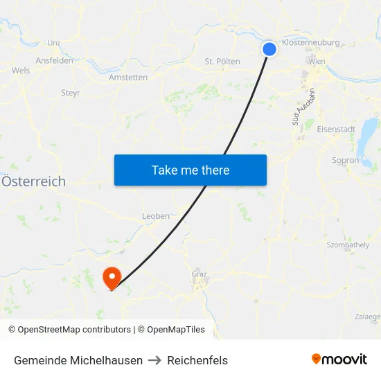 Gemeinde Michelhausen to Reichenfels map
