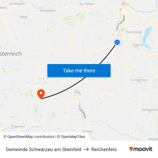 Gemeinde Schwarzau am Steinfeld to Reichenfels map