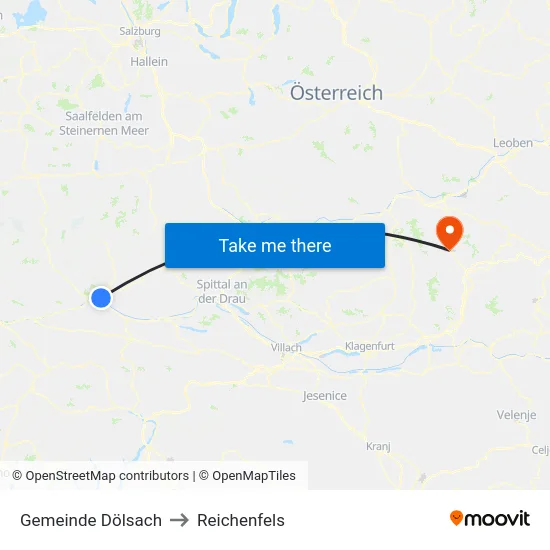 Gemeinde Dölsach to Reichenfels map