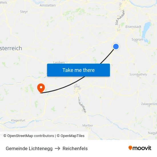 Gemeinde Lichtenegg to Reichenfels map