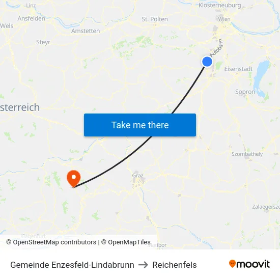Gemeinde Enzesfeld-Lindabrunn to Reichenfels map