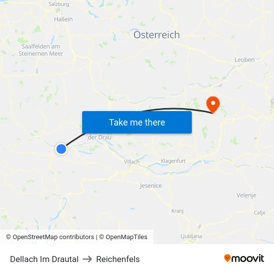 Dellach Im Drautal to Reichenfels map