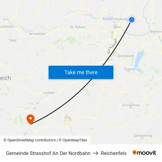 Gemeinde Strasshof An Der Nordbahn to Reichenfels map