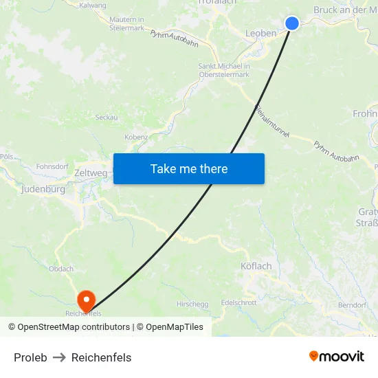 Proleb to Reichenfels map