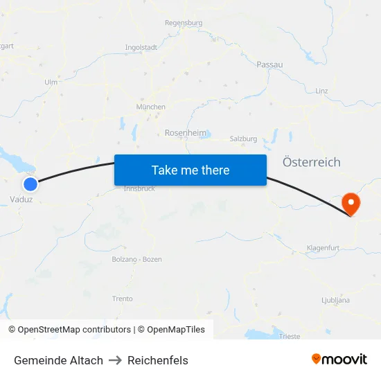 Gemeinde Altach to Reichenfels map