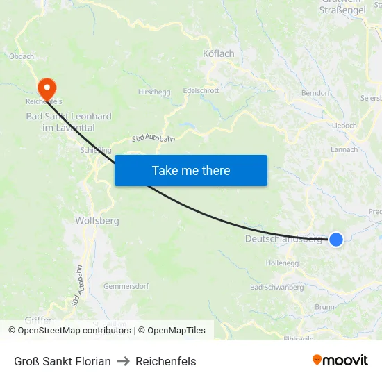 Groß Sankt Florian to Reichenfels map