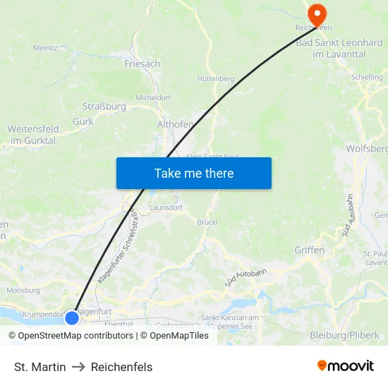St. Martin to Reichenfels map
