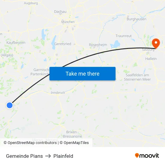 Gemeinde Pians to Plainfeld map