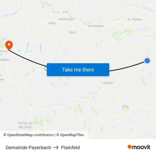 Gemeinde Payerbach to Plainfeld map