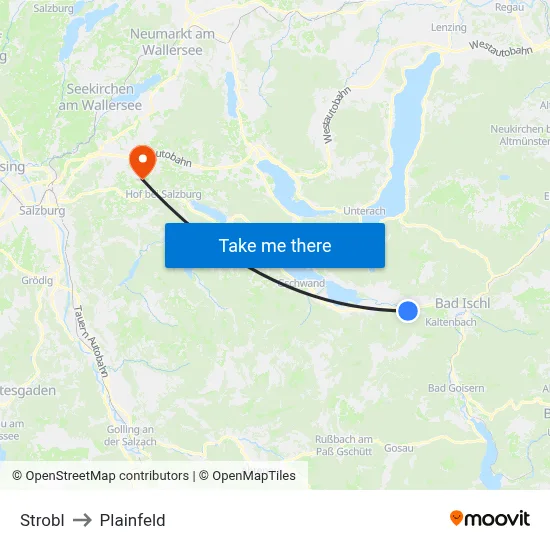 Strobl to Plainfeld map