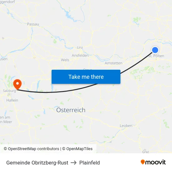 Gemeinde Obritzberg-Rust to Plainfeld map