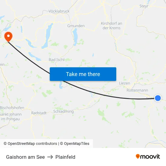 Gaishorn am See to Plainfeld map
