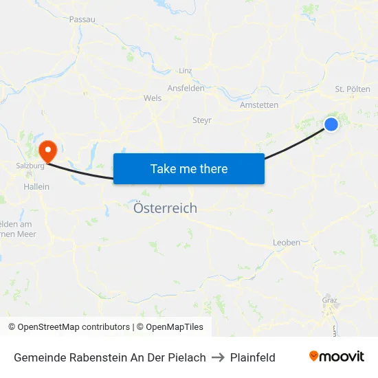 Gemeinde Rabenstein An Der Pielach to Plainfeld map