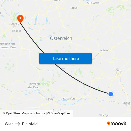 Wies to Plainfeld map