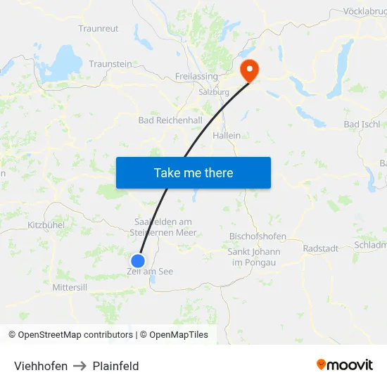 Viehhofen to Plainfeld map