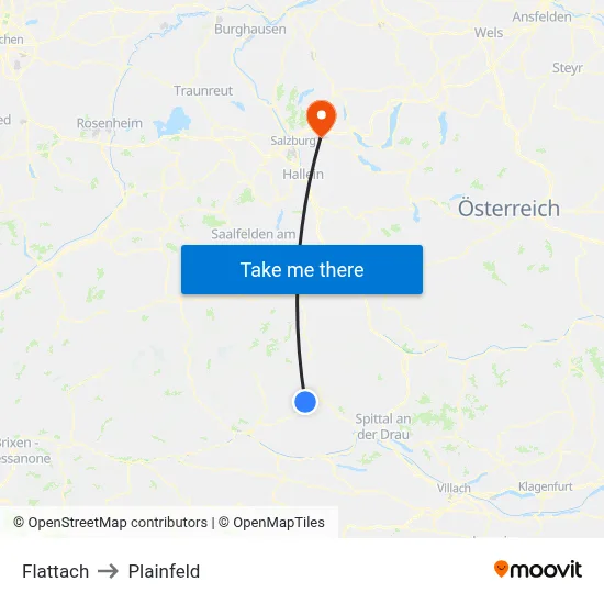 Flattach to Plainfeld map