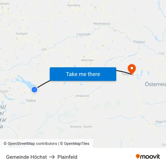 Gemeinde Höchst to Plainfeld map