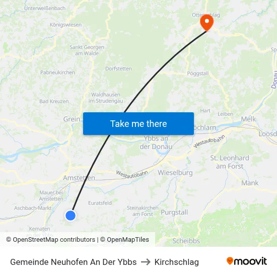 Gemeinde Neuhofen An Der Ybbs to Kirchschlag map