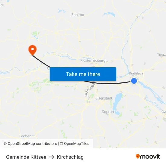 Gemeinde Kittsee to Kirchschlag map