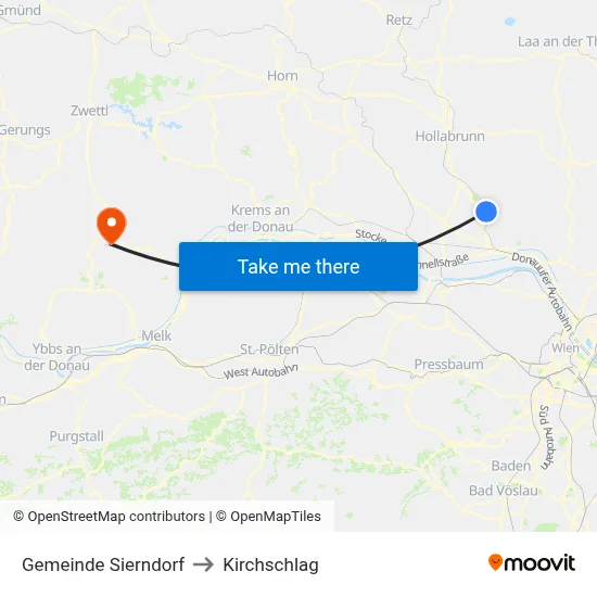 Gemeinde Sierndorf to Kirchschlag map