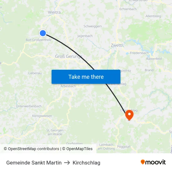 Gemeinde Sankt Martin to Kirchschlag map