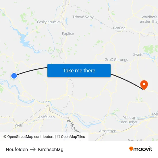 Neufelden to Kirchschlag map