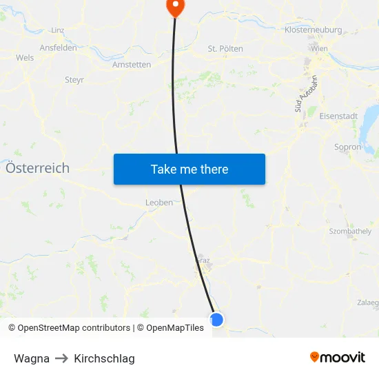 Wagna to Kirchschlag map