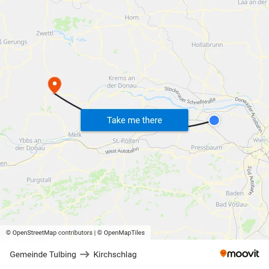 Gemeinde Tulbing to Kirchschlag map