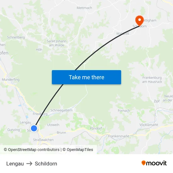 Lengau to Schildorn map