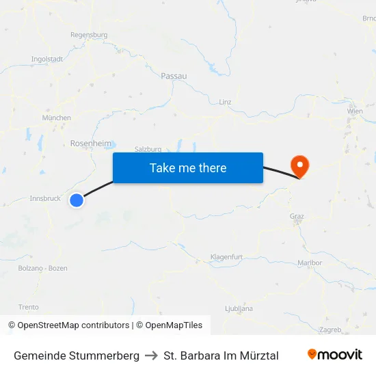Gemeinde Stummerberg to St. Barbara Im Mürztal map