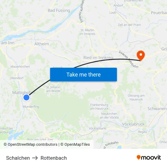 Schalchen to Rottenbach map
