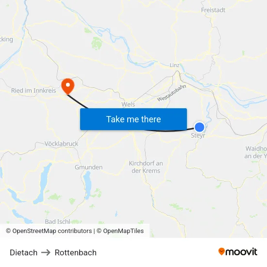 Dietach to Rottenbach map