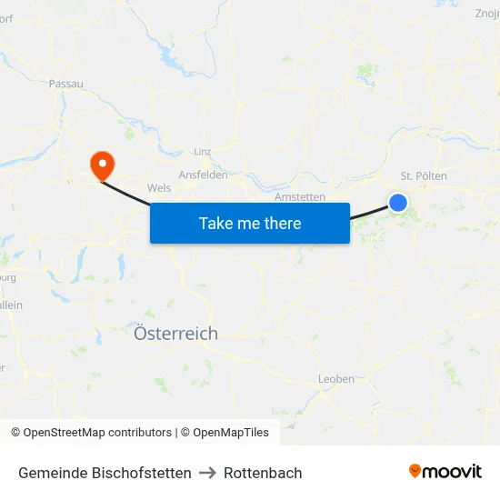 Gemeinde Bischofstetten to Rottenbach map
