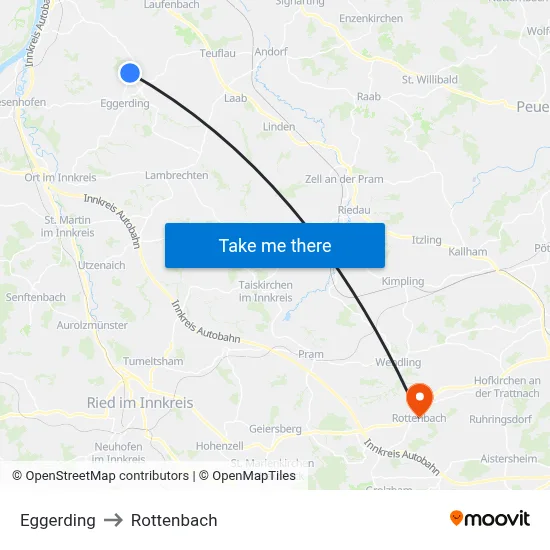Eggerding to Rottenbach map