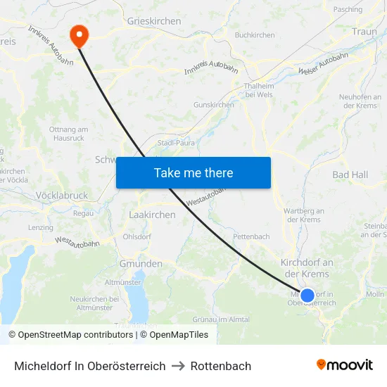 Micheldorf In Oberösterreich to Rottenbach map
