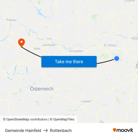 Gemeinde Hainfeld to Rottenbach map