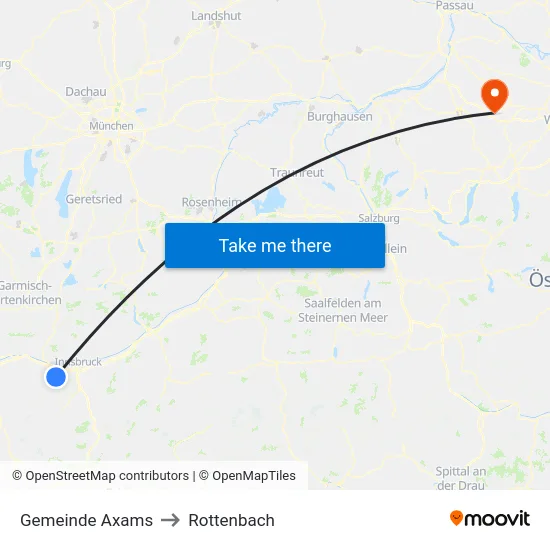Gemeinde Axams to Rottenbach map