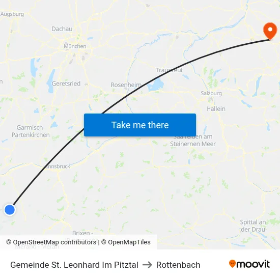 Gemeinde St. Leonhard Im Pitztal to Rottenbach map