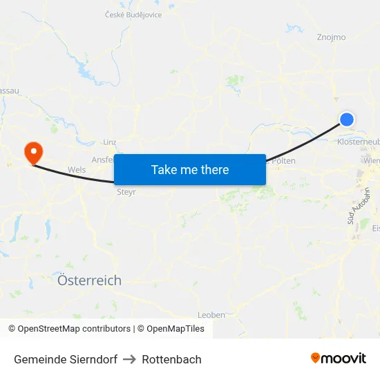 Gemeinde Sierndorf to Rottenbach map