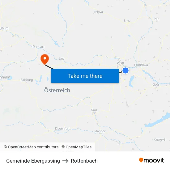 Gemeinde Ebergassing to Rottenbach map